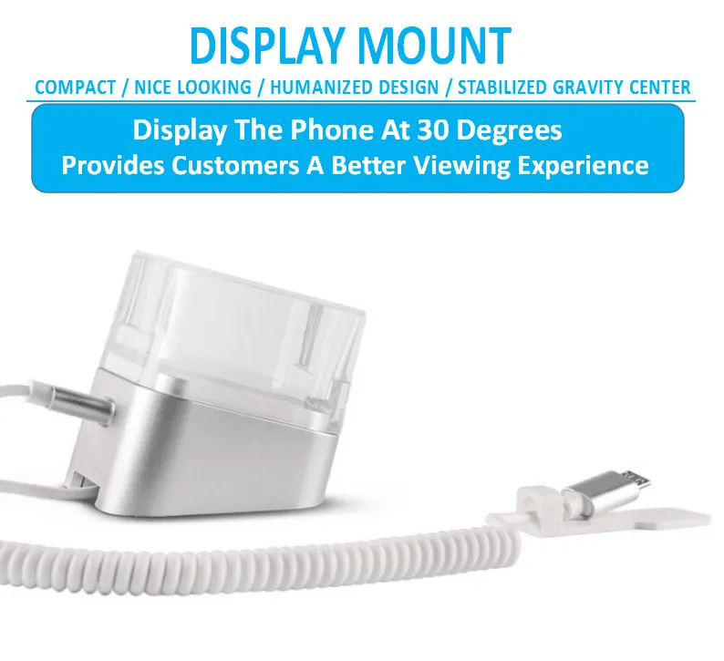 Anti-theft Mobile Phone Display Stand with Alarm and Charging Function