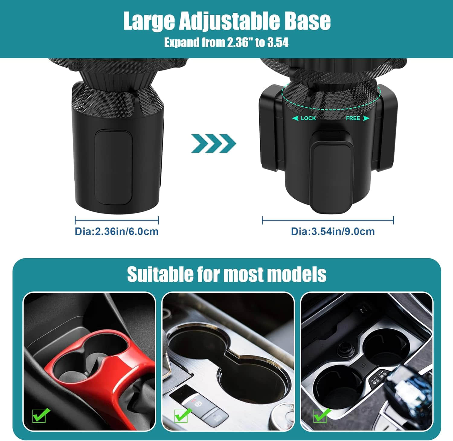5 in 1 360°Cup tray Holder for Car, Drink Holder Expander