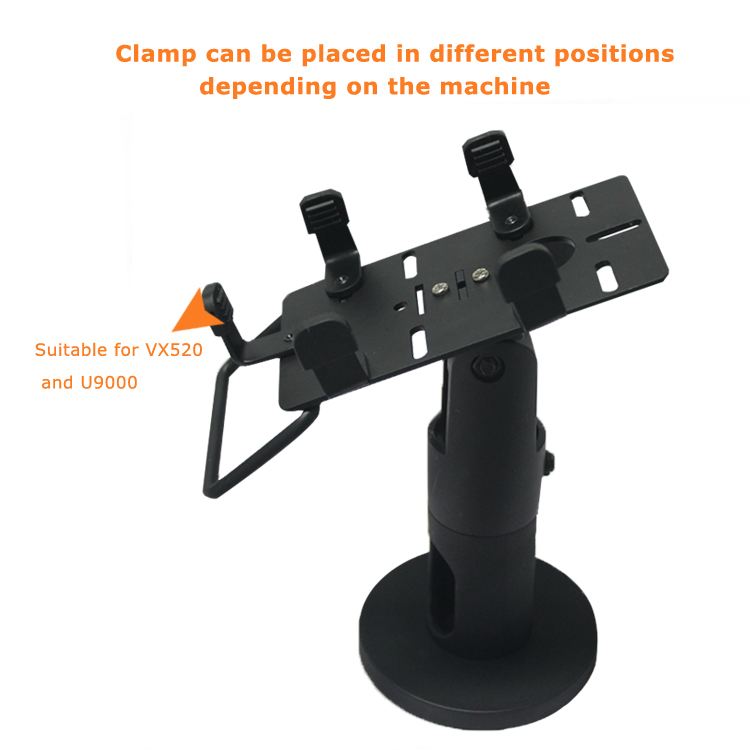 Universal Stand for Credit Card Terminals, Tilts 75 Degree and Swivels 270 Degree.