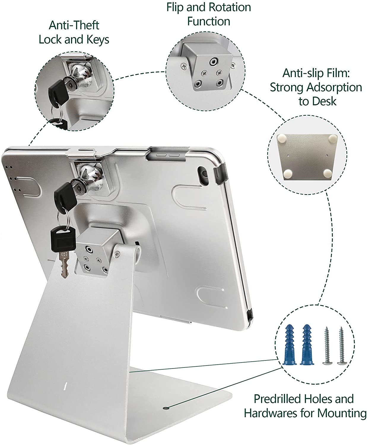 Anti-Theft iPad Kiosk Table Mount Stand