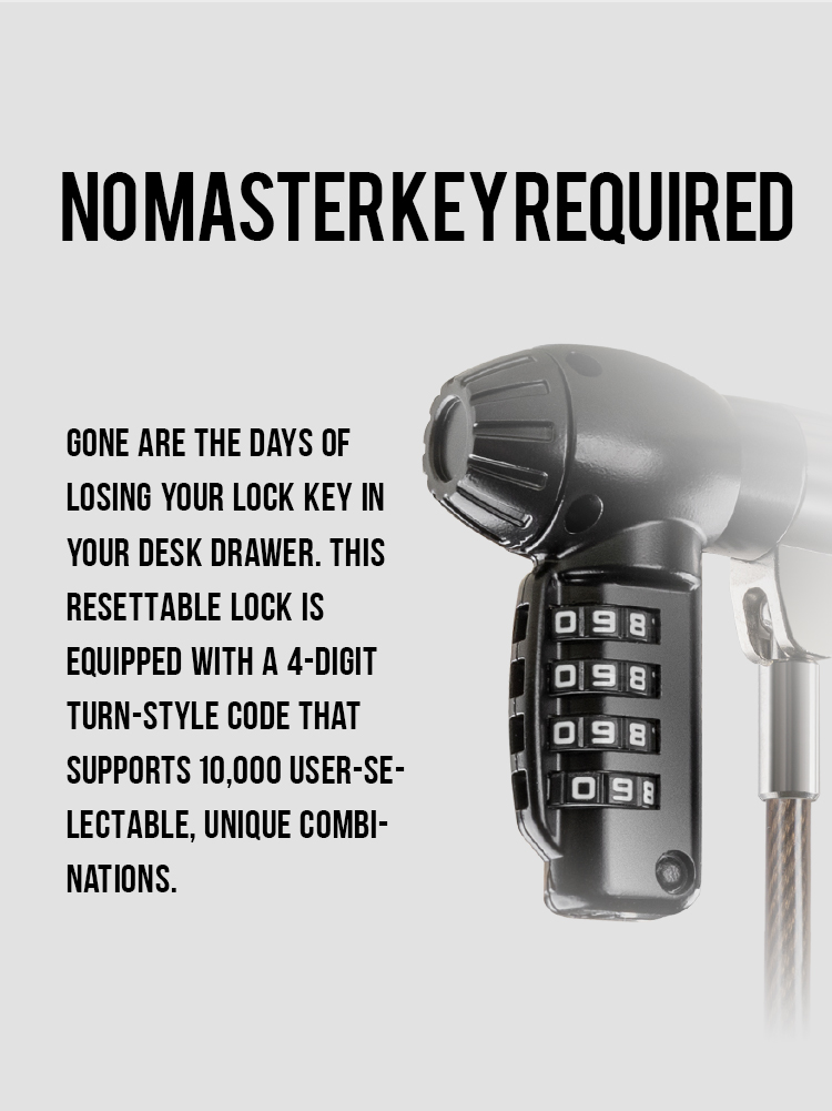 Universal Nano Slot Compatible 4 Digit Combination Security Cable Lock 
