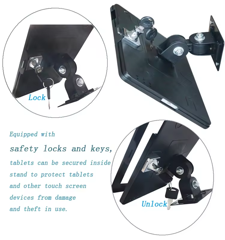 Aluminum Tablet Kiosk Display Wall Mount Holder with Lock and Keys Aluminum Tablet Kiosk Display Wall Mount Holder with Lock and Keys