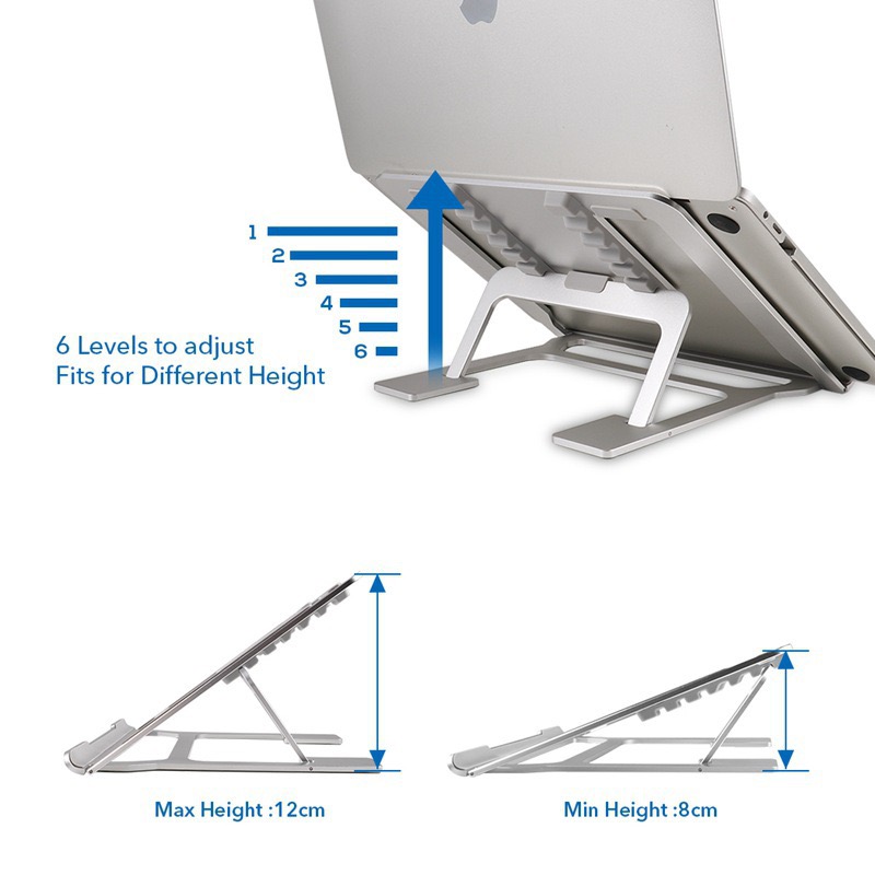 6-Level Height Adjustable Laptop Stand Riser