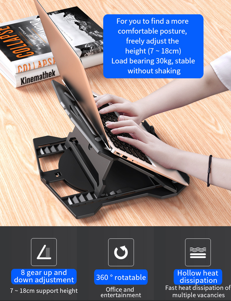 ABS 360 Degree Rotatable Laptop Stand With Phone Holder
