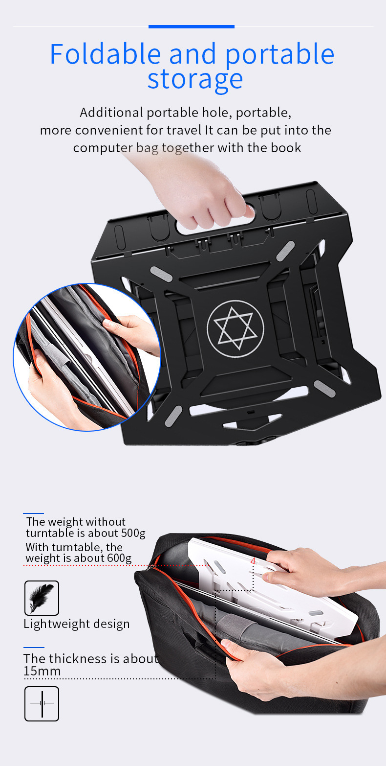 ABS 360 Degree Rotatable Laptop Stand With Phone Holder