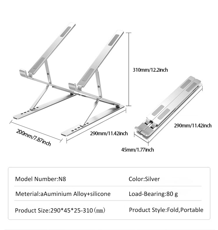 N8 Double Layer Laptop Stand For 10" - 17" Laptop Tablet