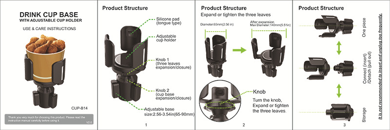  2-in-1 Car Cup Holder