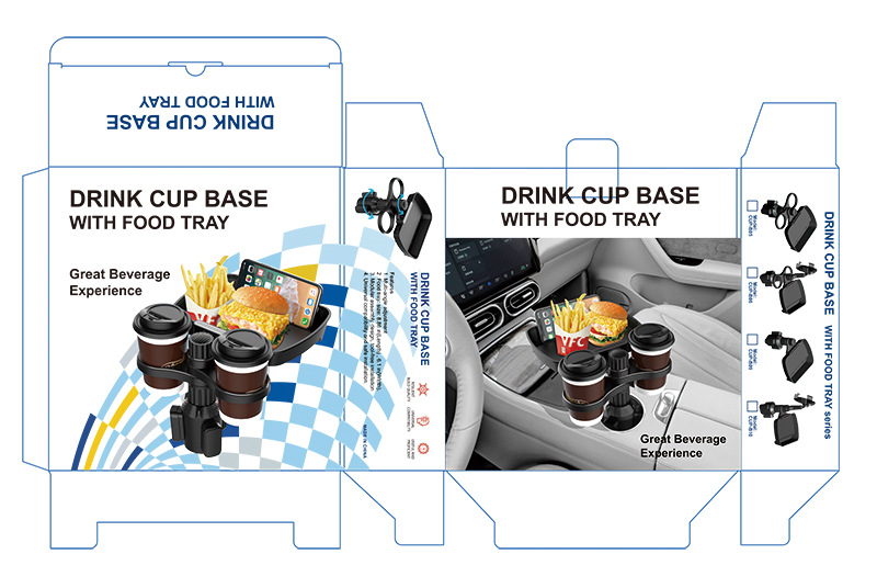 Cup Tray Holder With 2 Cup Holders and 1 Food Tray Cup Tray Holder With 2 Cup Holders and 1 Food Tray