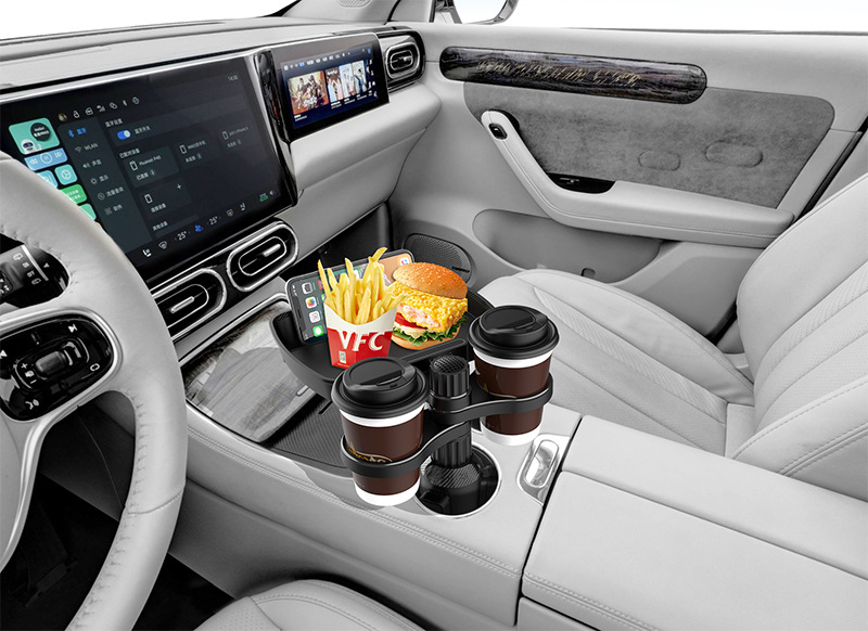Cup Tray Holder With 2 Cup Holders and 1 Food Tray Cup Tray Holder With 2 Cup Holders and 1 Food Tray