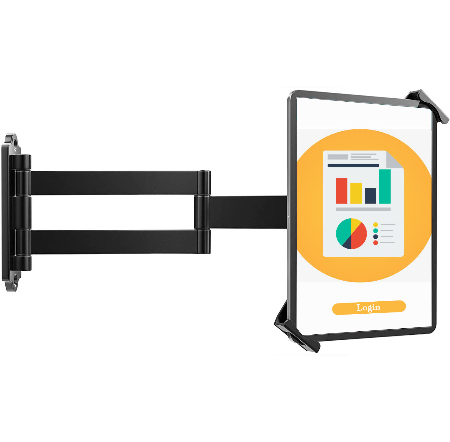 Adjustable Long Arm Tablet Wall Mount - Fits 7 to 11 Inch Tablets