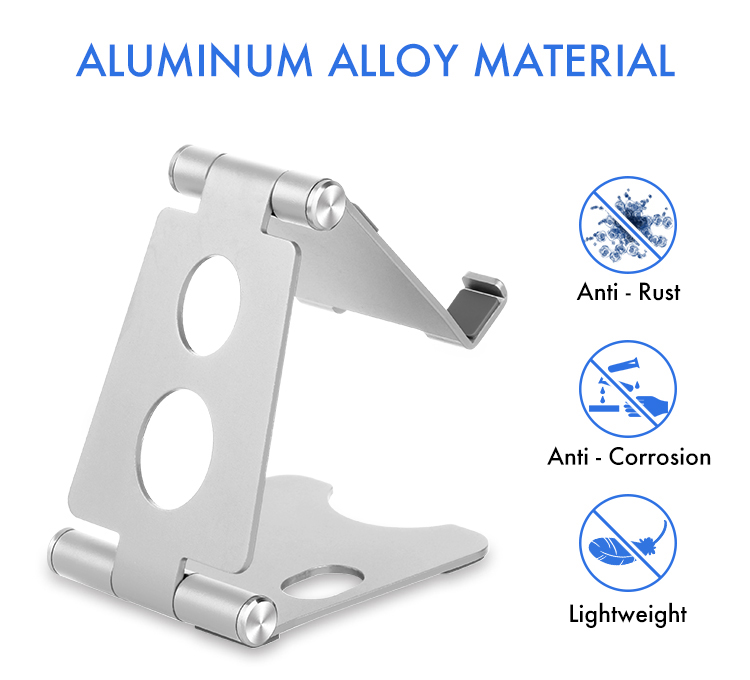 Dual Folding Aluminum Cell Phone Stand