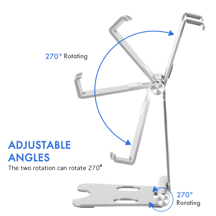 Dual Folding Aluminum Cell Phone Stand