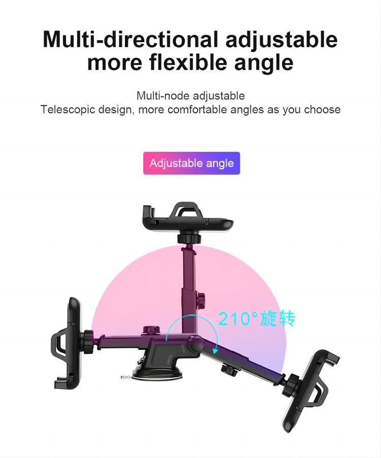 360 Degree Rotable and Retractable Long Arm Dashboard Car Mount