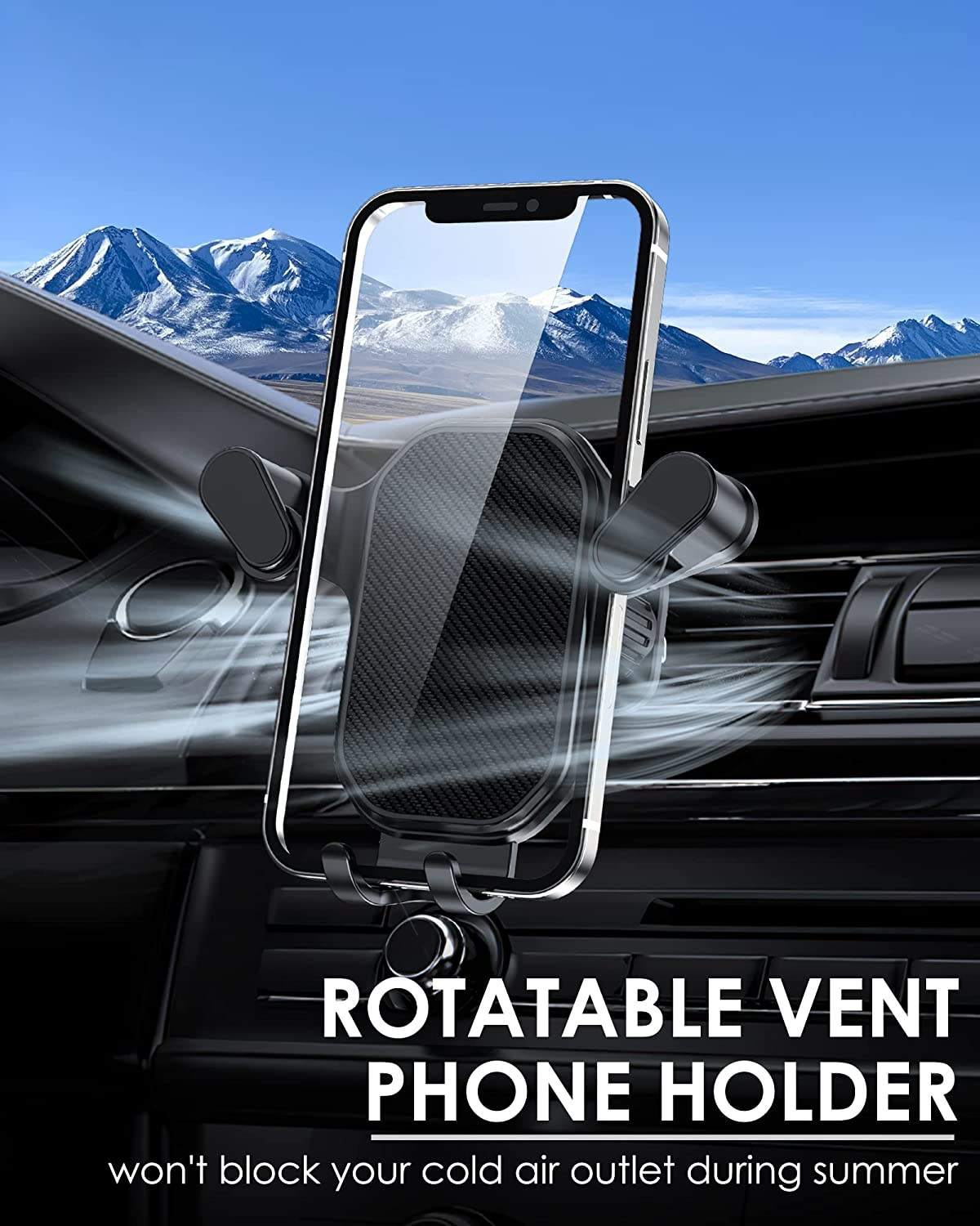 Hook Clip Air Vent Holder with 360 Degree Rotation
