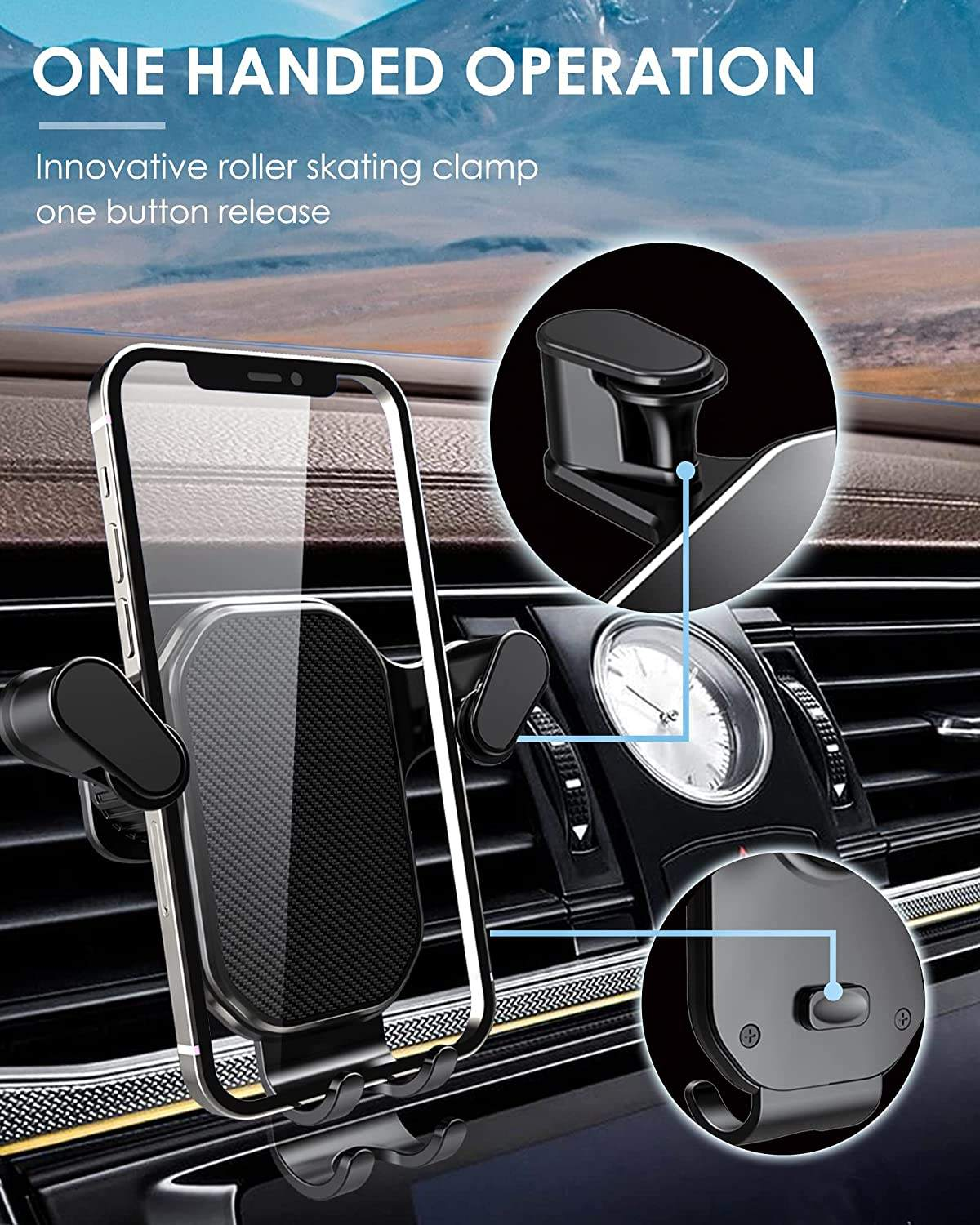 Hook Clip Air Vent Holder with 360 Degree Rotation