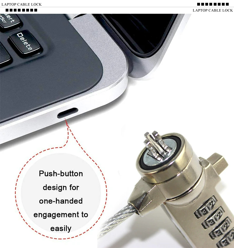 Universal Steel Anti-theft Security Combination Laptop Cable Lock Universal Steel Anti-theft Security Combination Laptop Cable Lock