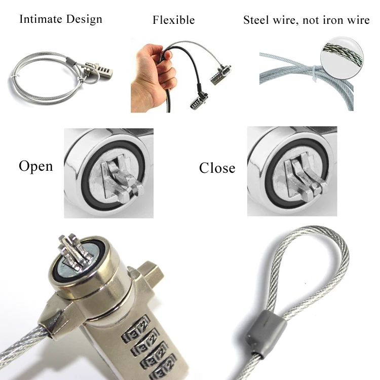 Universal Steel Anti-theft Security Combination Laptop Cable Lock Universal Steel Anti-theft Security Combination Laptop Cable Lock
