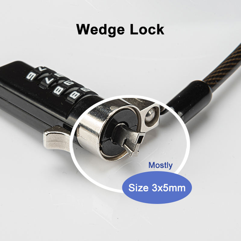 Noble Wedge Slot Nano K Slot Combination Laptop Cable Lock Kit For Acer Apple Asus or Dell