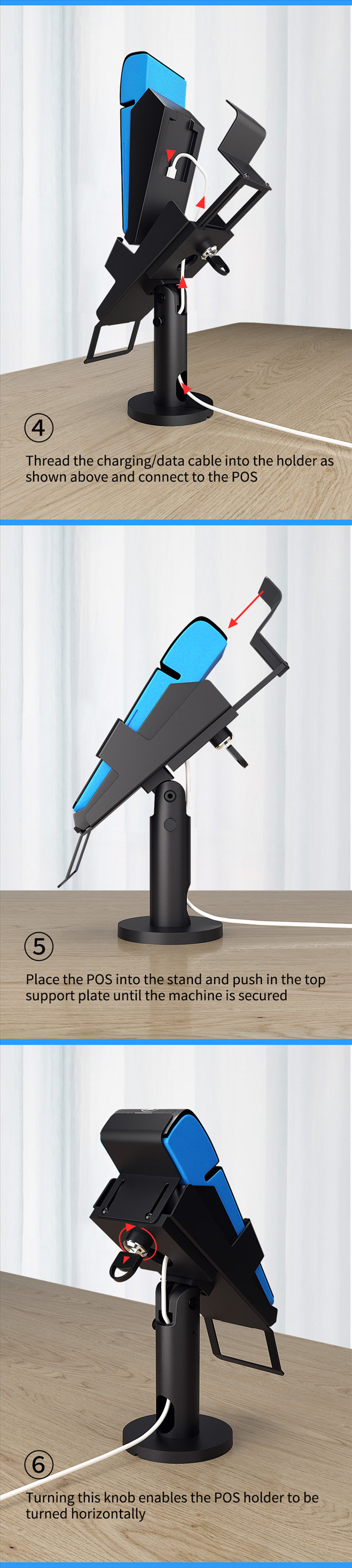 Anti-theft POS Terminal Stand with Lock and Keys