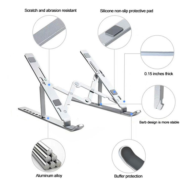 Ergonomic Height Adjustable W Shape Laptop Stand - SplendidGrow