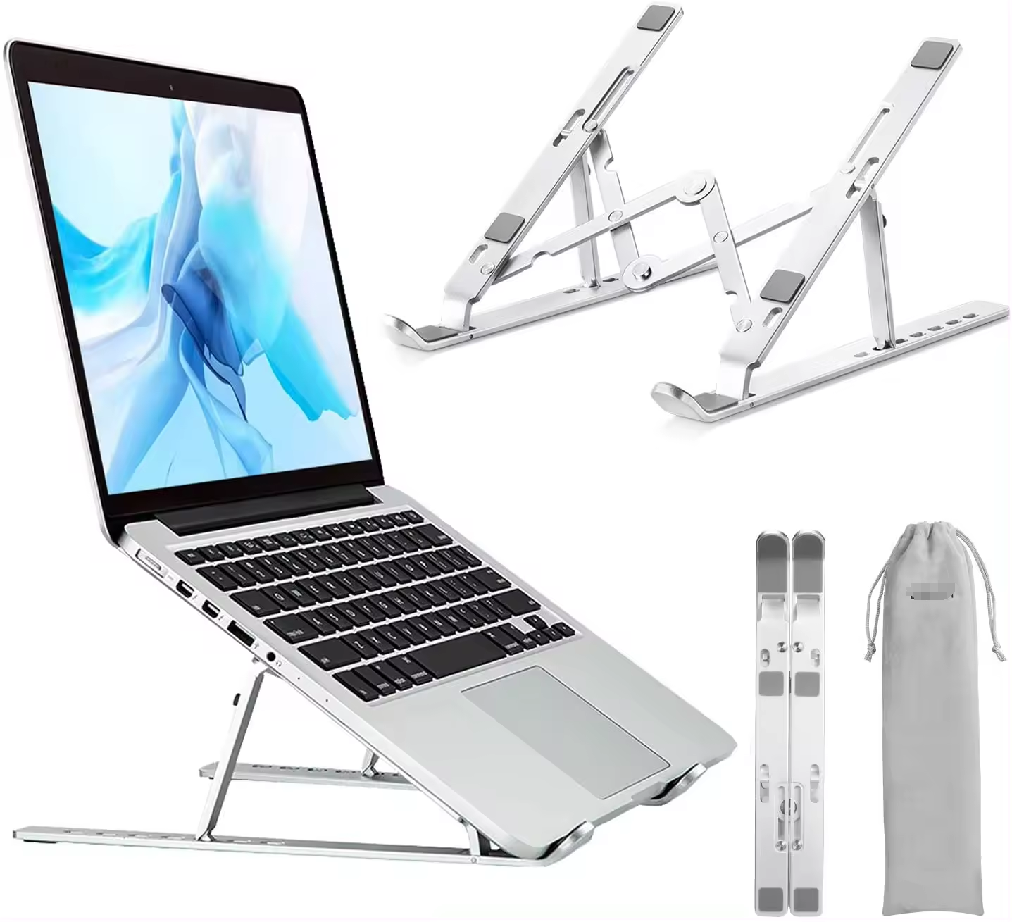 Ergonomic Height Adjustable W Shape Laptop Stand
