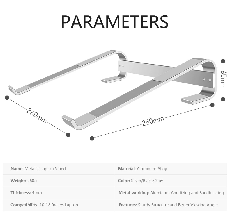 Light Weight Cooling Laptop Stand Air Dell HP Lenovo Below 17inch