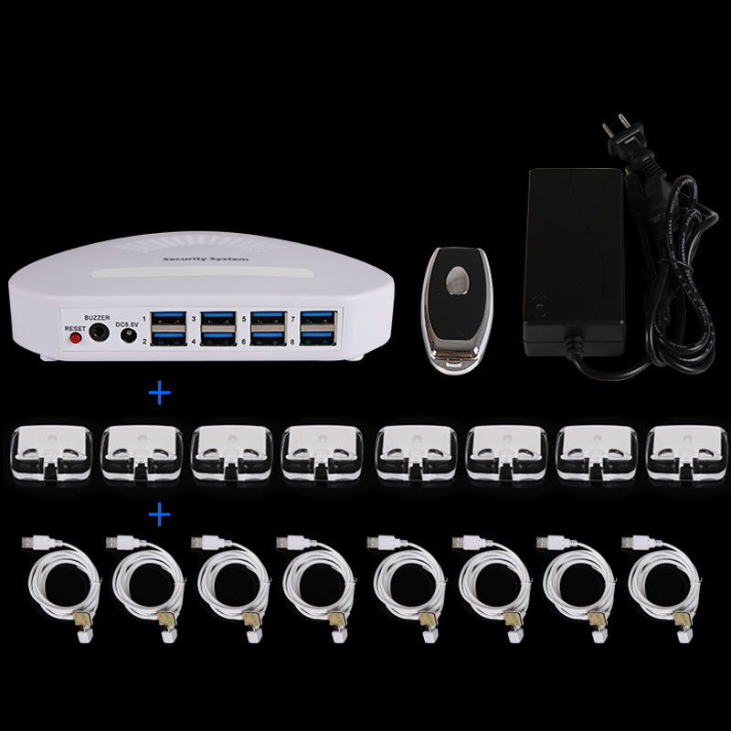 Cell Phone Display Security System 8 Ports Anti-theft Controller With Charging 