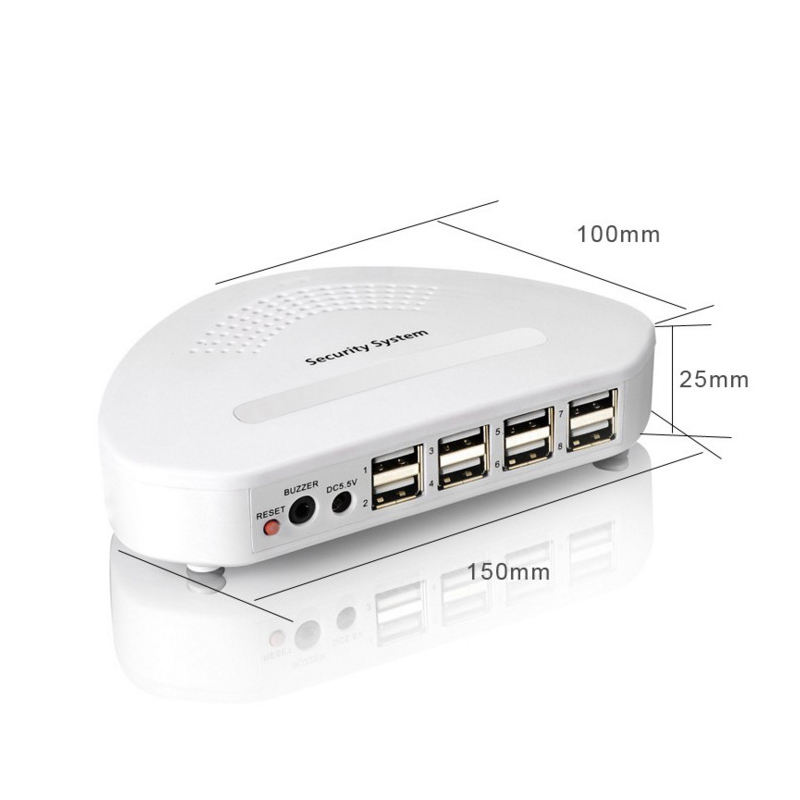 Cell Phone Display Security System 8 Ports Anti-theft Controller With Charging 