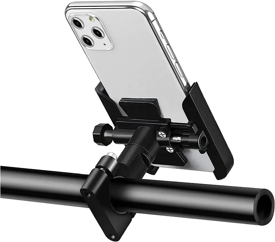 Aluminum Motorcycle  Bicycle Rearview Mirror Handlebard Car Phone Holder