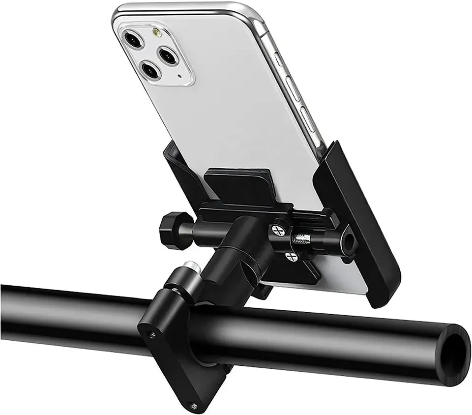 Aluminum Motorcycle  Bicycle Rearview Mirror Handlebard Car Phone Holder