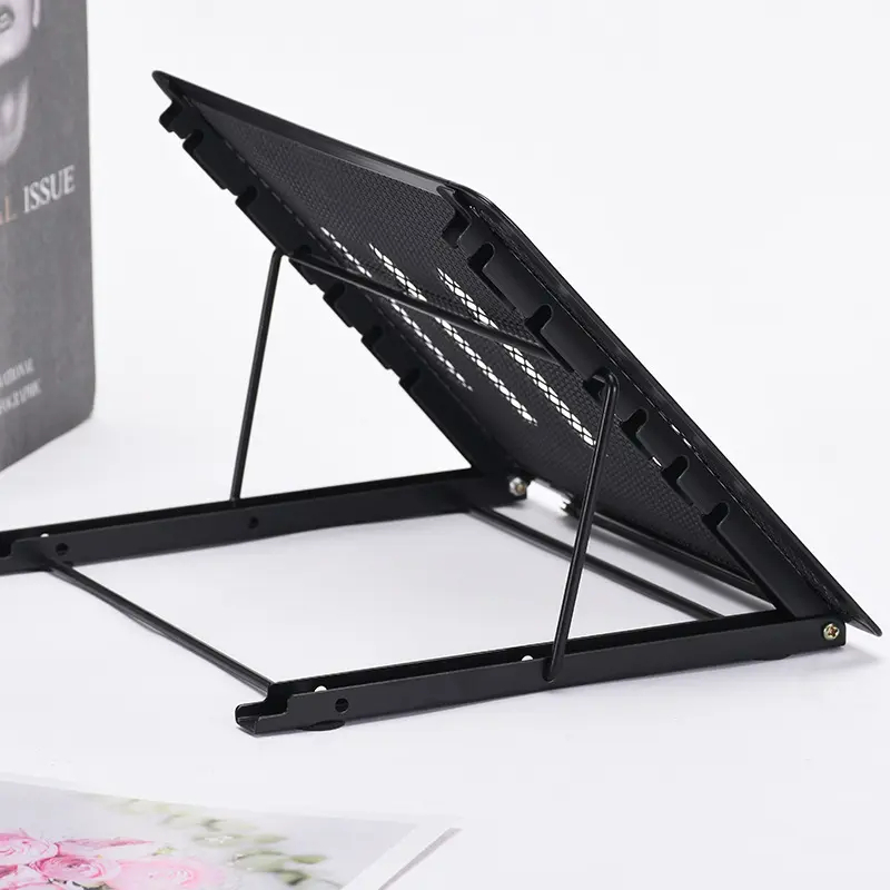 6 Levels Adjustable Height Metal Mesh Laptop Tablet Notebook Stand 