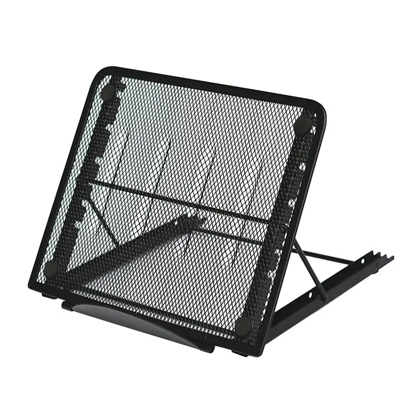 6 Levels Adjustable Height Metal Mesh Laptop Tablet Notebook Stand 