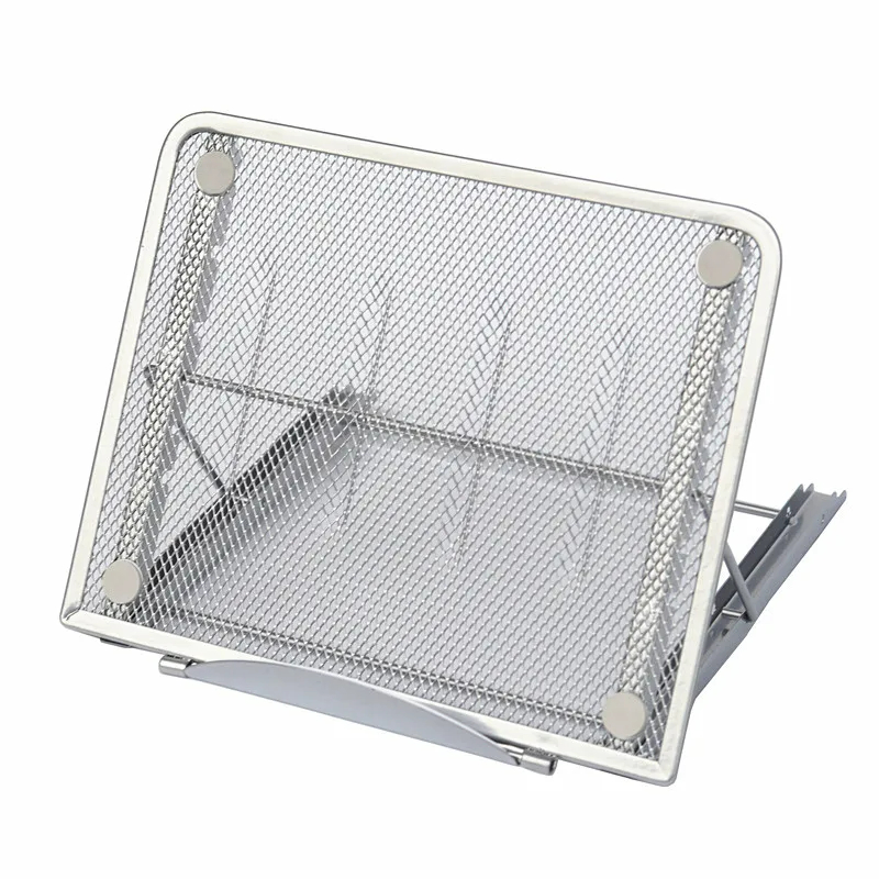 6 Levels Adjustable Height Metal Mesh Laptop Tablet Notebook Stand 