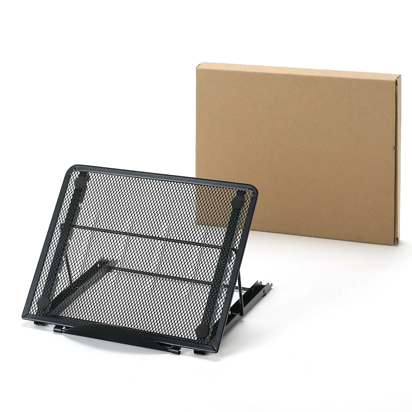 6 Levels Adjustable Height Metal Mesh Laptop Tablet Notebook Stand 