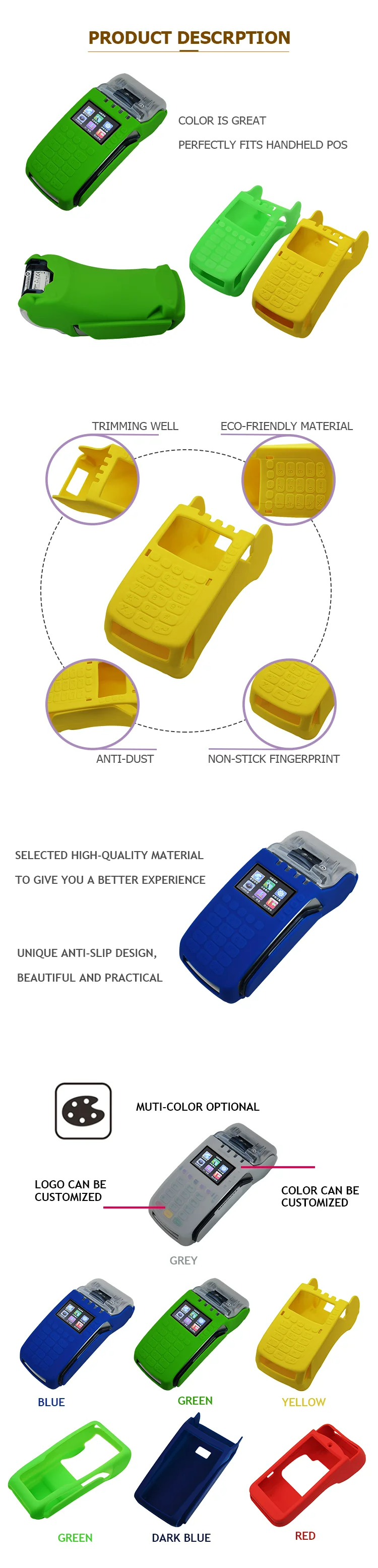 POS Machine Cover Silicone protective Case For Verifone VX520G POS Machine Cover Silicone protective Case For Verifone VX520G