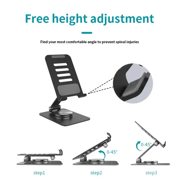 Tablet Stand Phone Holder with 360 Swivel
