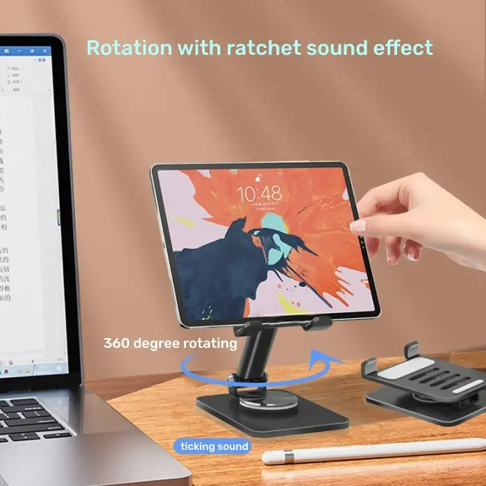 Tablet Stand Phone Holder with 360 Swivel