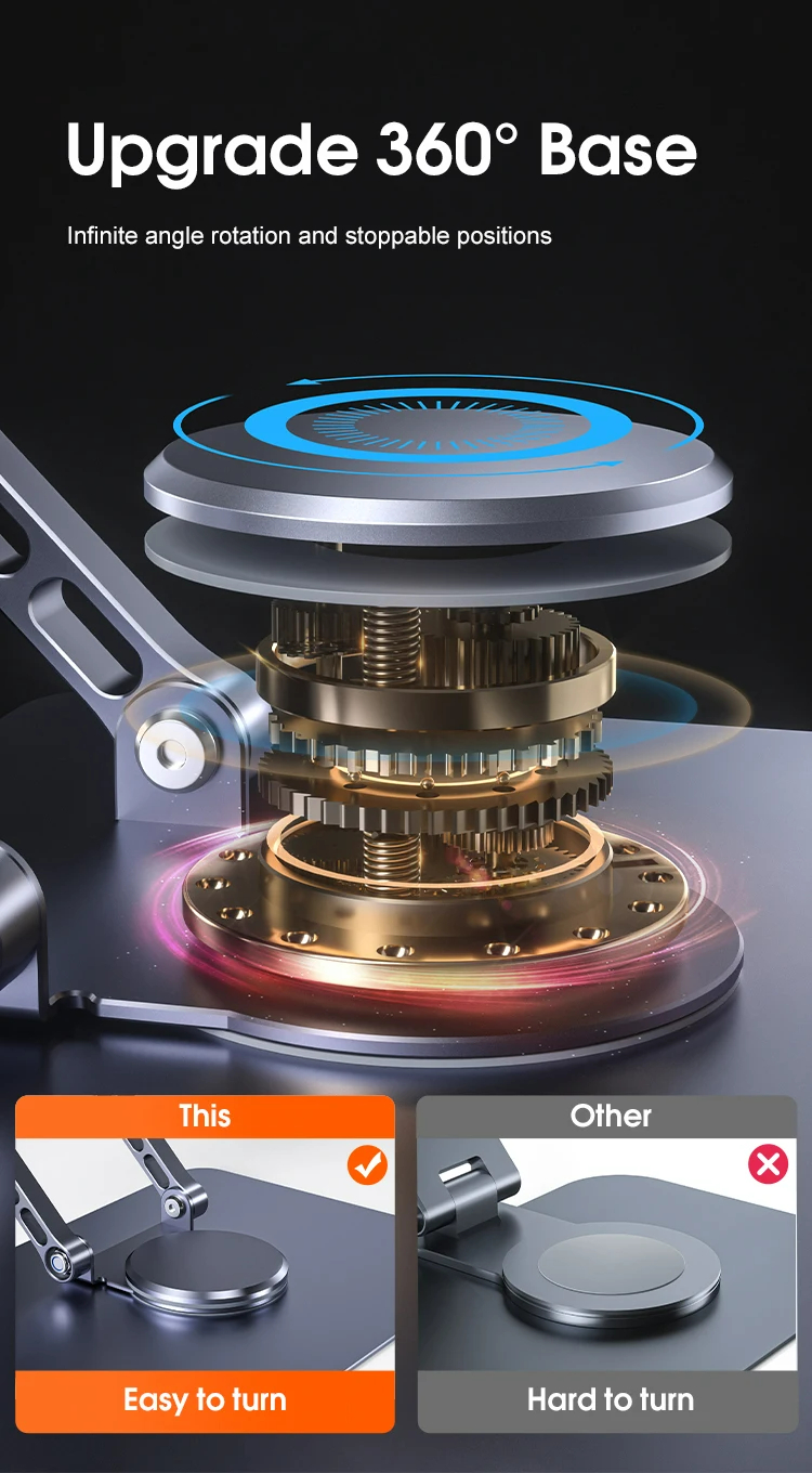 360 Rotating Base, Ergonimic Foldable Laptop Riser for Desk 360 Rotating Base, Ergonimic Foldable Laptop Riser for Desk