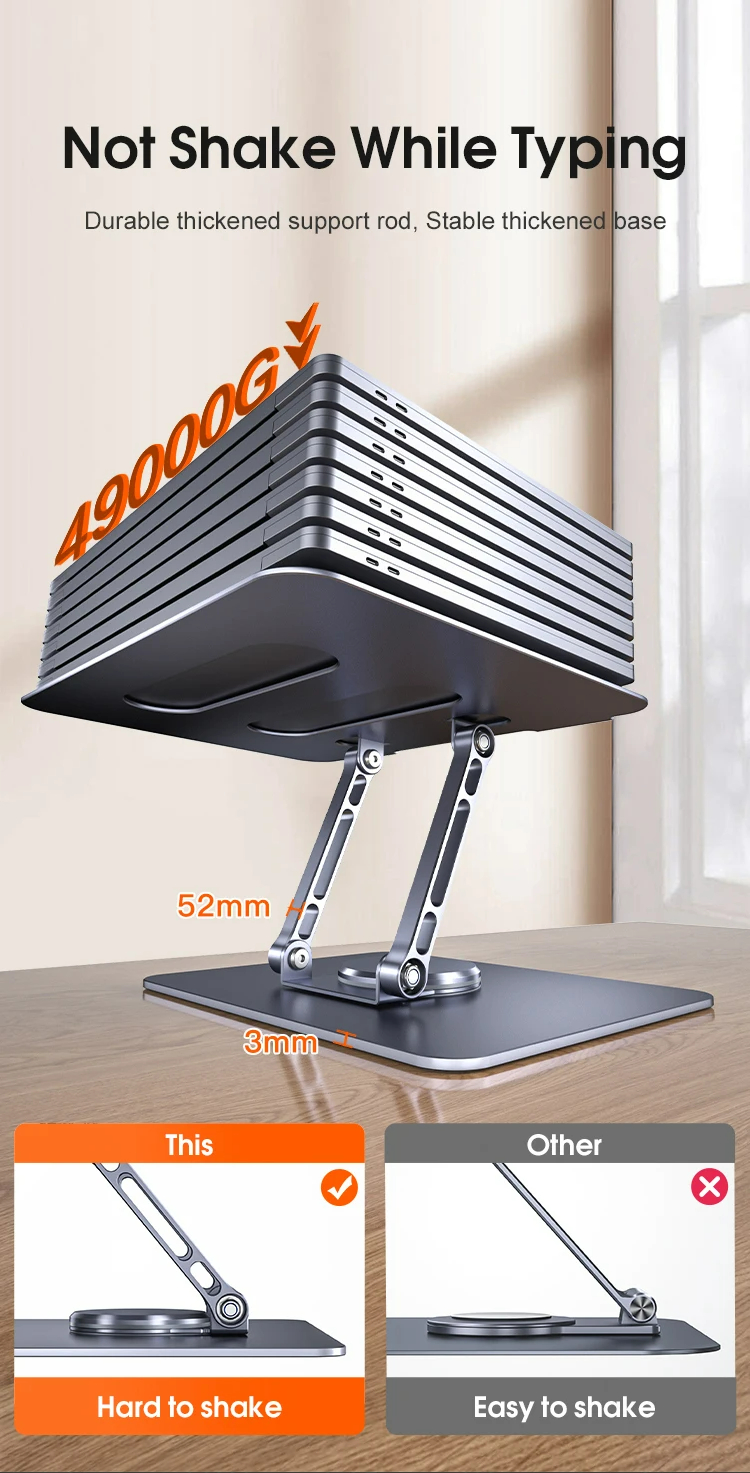 360 Rotating Base, Ergonimic Foldable Laptop Riser for Desk 360 Rotating Base, Ergonimic Foldable Laptop Riser for Desk