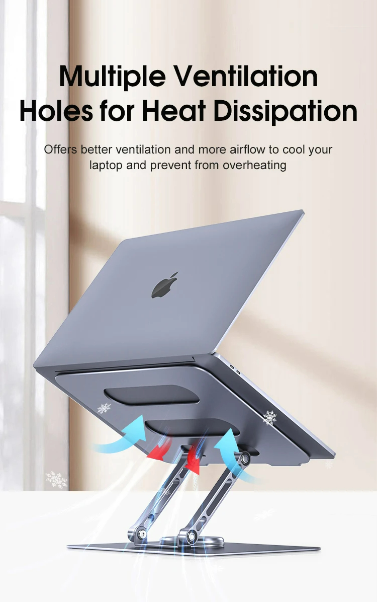 360 Rotating Base, Ergonimic Foldable Laptop Riser for Desk 360 Rotating Base, Ergonimic Foldable Laptop Riser for Desk