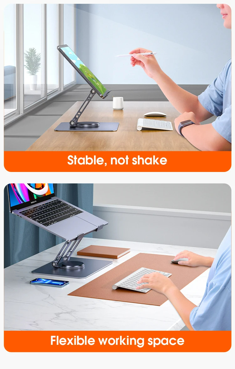 360 Rotating Base, Ergonimic Foldable Laptop Riser for Desk 360 Rotating Base, Ergonimic Foldable Laptop Riser for Desk