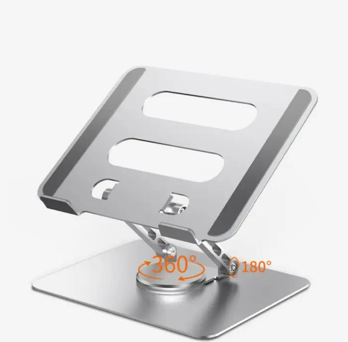  360 Rotating Base, Ergonimic Foldable Laptop Riser for Desk