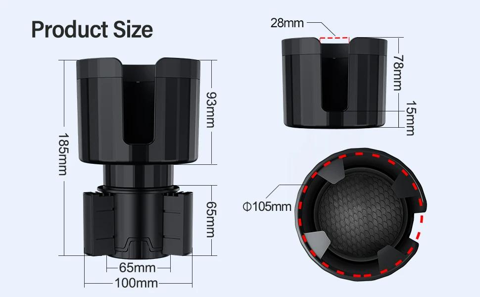 Expander Car Cup Tray Holder Adjustable Base Compatible with Bottles and Cups Expander Car Cup Tray Holder Adjustable Base Compatible with Bottles and Cups