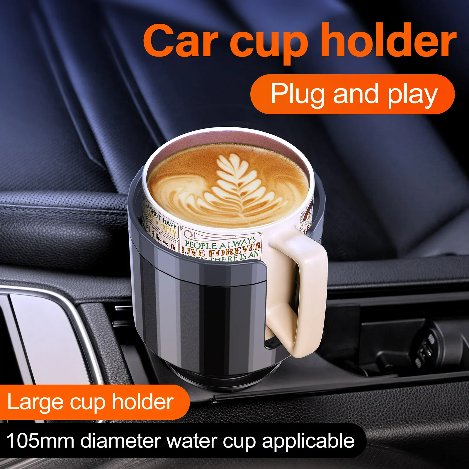 Expander Car Cup Tray Holder Adjustable Base Compatible with Bottles and Cups