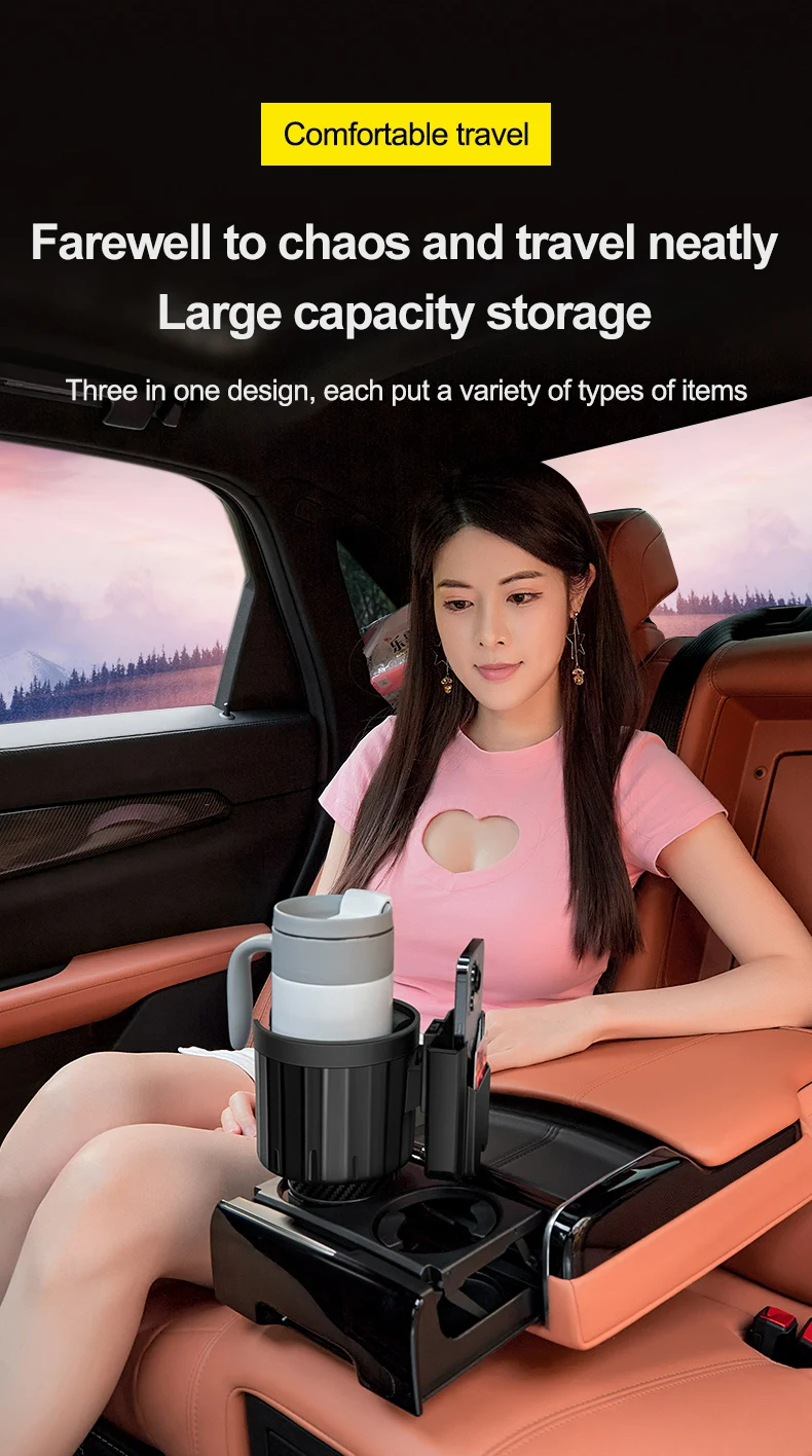 Adjustable 2.6-3.8 Inches Base Cup Holder Expander Car Tray Cup Holder