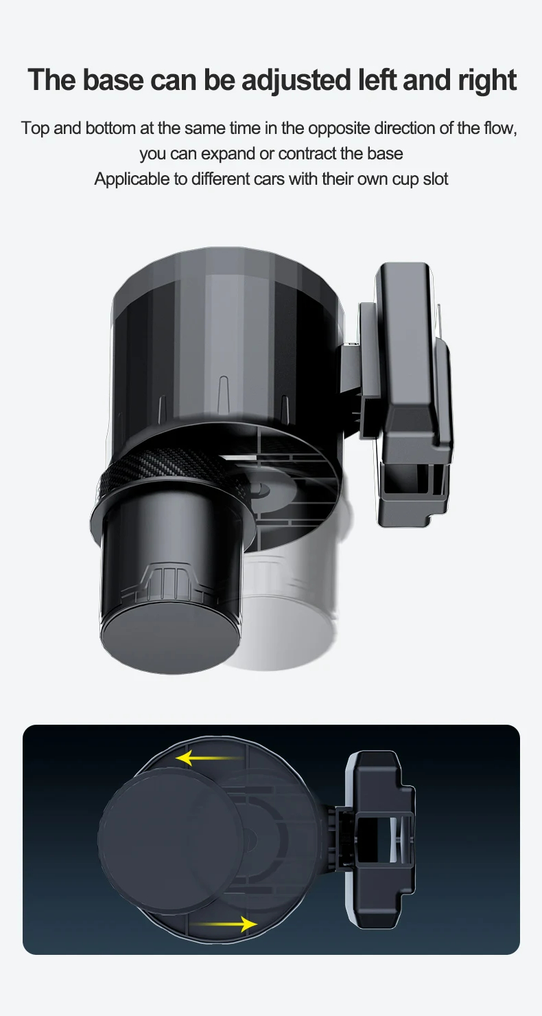 Adjustable 2.6-3.8 Inches Base Cup Holder Expander Car Tray Cup Holder