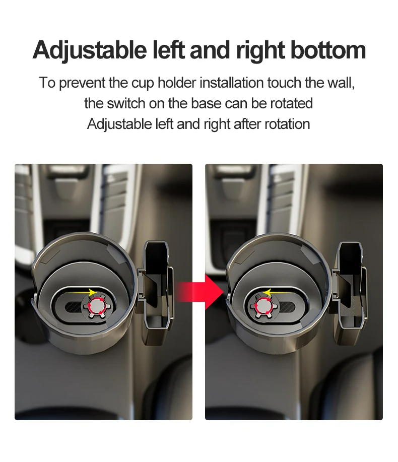 Adjustable 2.6-3.8 Inches Base Cup Holder Expander Car Tray Cup Holder
