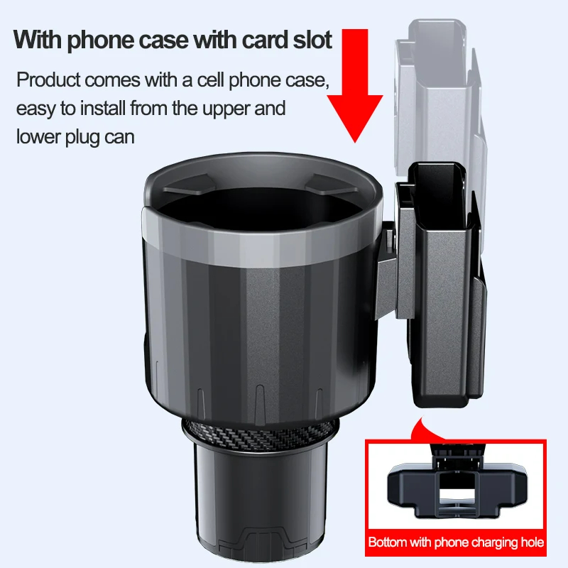 Adjustable 2.6-3.8 Inches Base Cup Holder Expander Car Tray Cup Holder