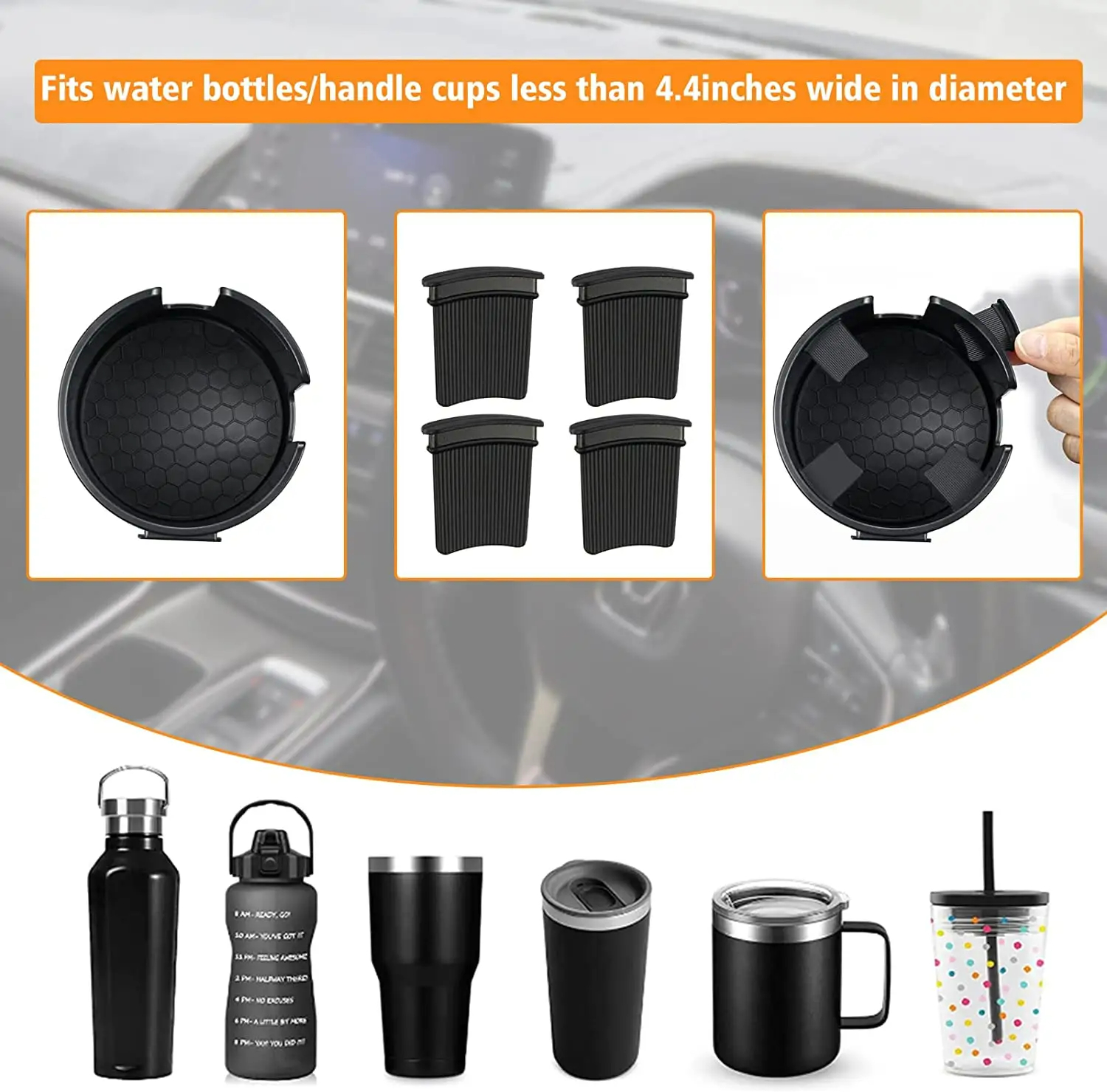 2 in 1 Car Cup Holder Car organizers With Phone Holder