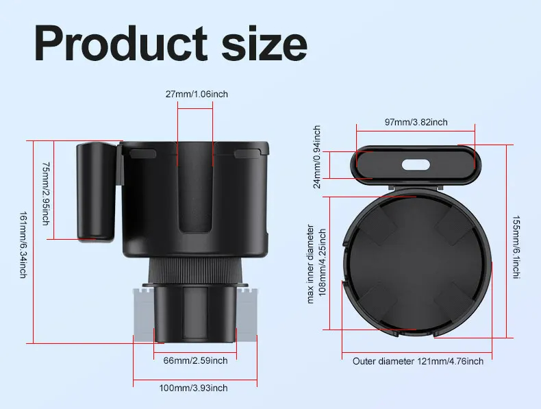 2 in 1 Car Cup Holder Car organizers With Phone Holder